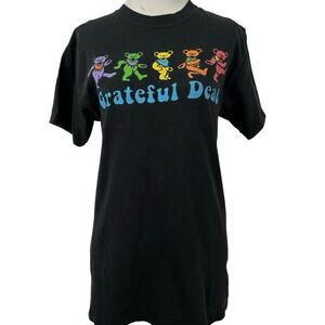 Grateful Dead Short Sleeve Dancing Bears T-shirt Women Cotton Black Size Small